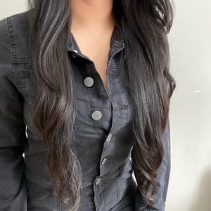 Black denim jumpsuit